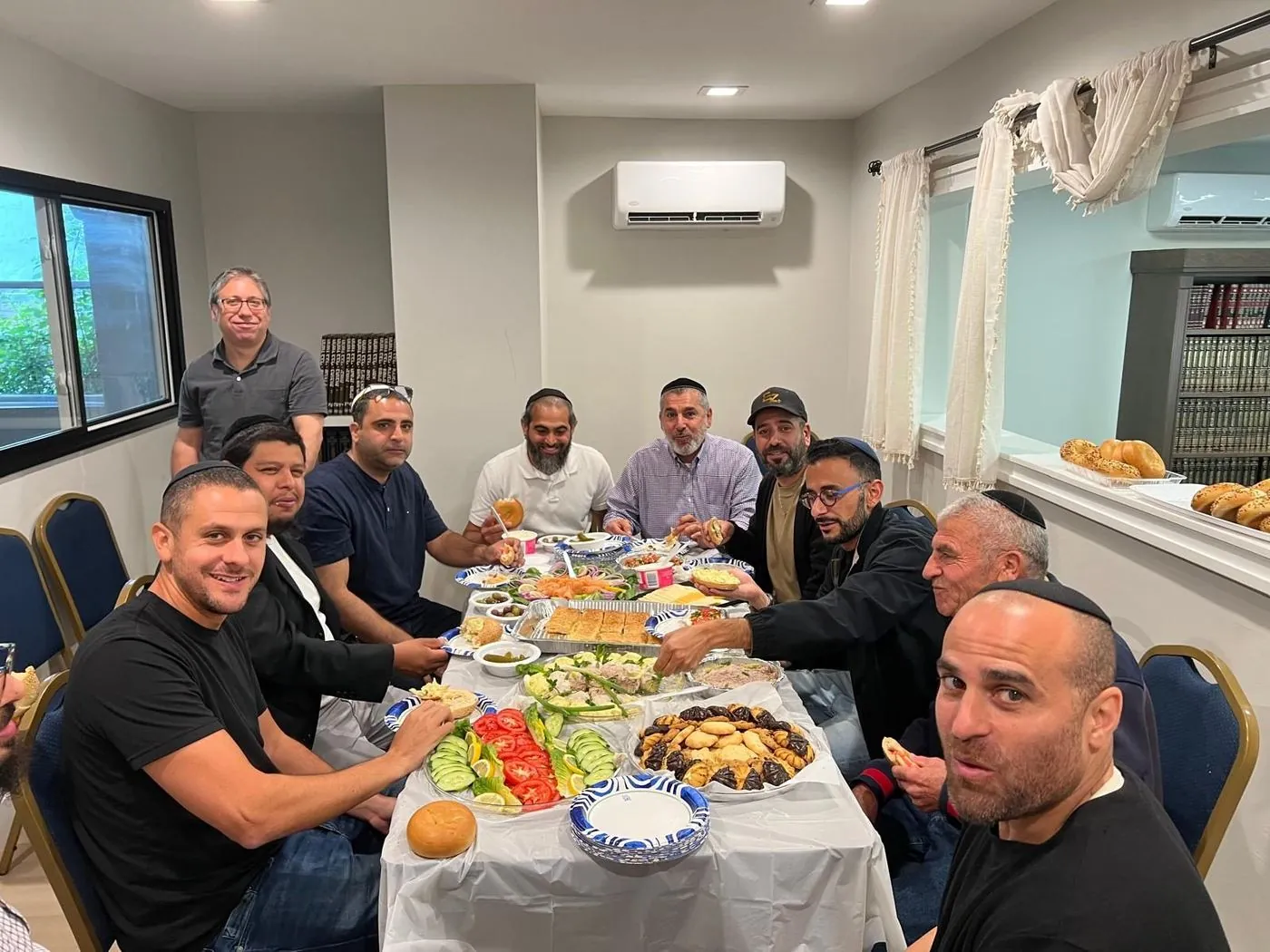 Community gathering at the Sephardic Torah Center